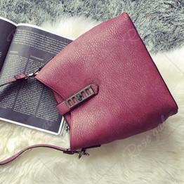 Trendy Solid Color and PU Leather Design Shoulder Bag For Women