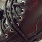 Metal Eyelet PU Leather Combat Boots
