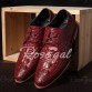 Fashion Crocodile Print and Lace-Up Design Men's Formal Shoes