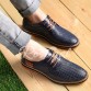 Preppy Style Hollow Out and Lace-Up Design Round Toe Men's Formal Shoes