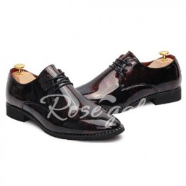 Stylish Pointed Toe and Patent Leather Design Men's Formal Shoes